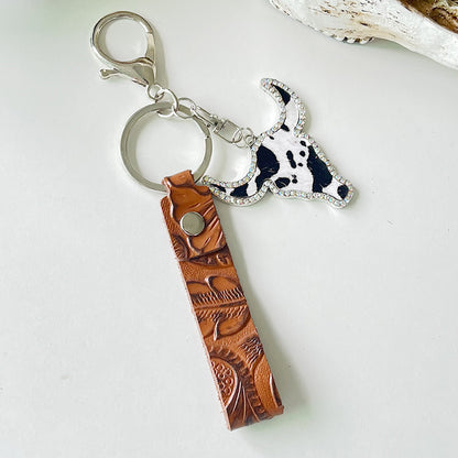 Rhinestone Bull Keychain-Teresa&#39;s Fashionista LLC