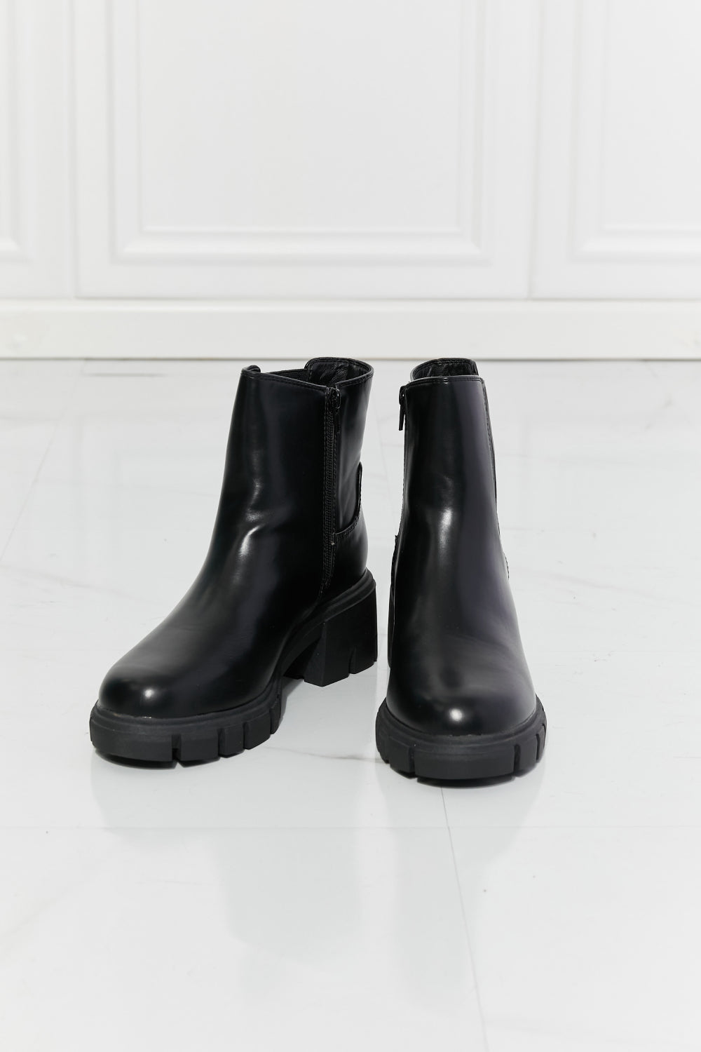 MMShoes What It Takes Lug Sole Chelsea Boots in Black-Teresa&#39;s Fashionista LLC