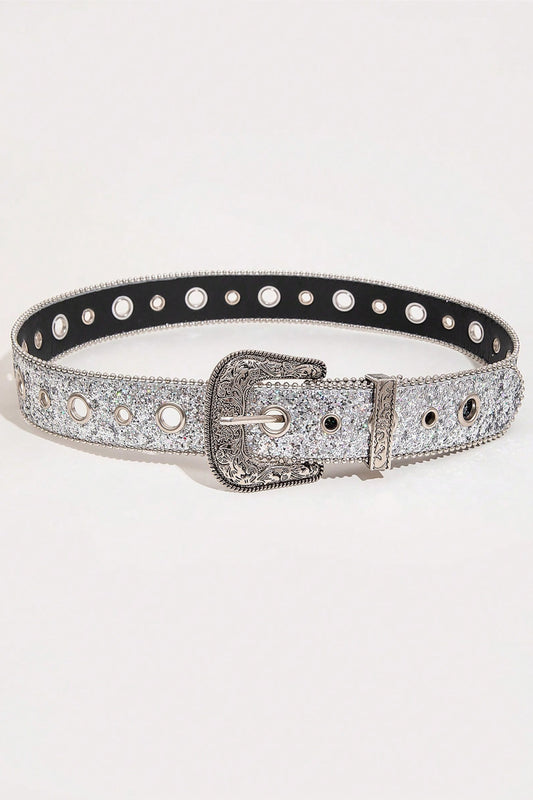 Grommet PU Leather Belt-Teresa&#39;s Fashionista LLC