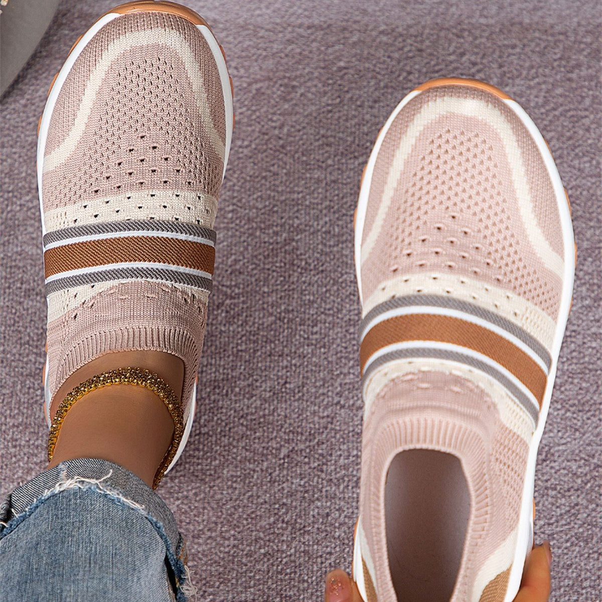 Breathable Round Toe Sneakers-Teresa&#39;s Fashionista LLC