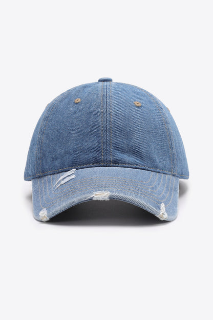 Distressed Adjustable Baseball Cap-Teresa&#39;s Fashionista LLC