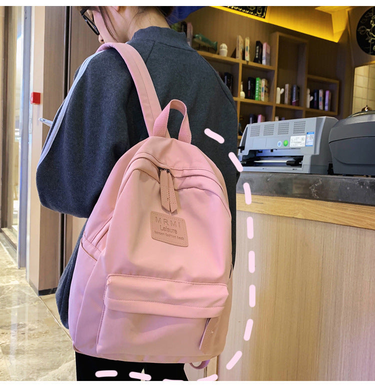 Solid Backpack For Men And Women Korean Version Junior High School Students Schoolbag Outdoor Large Capacity Travel Bags-Teresa&#39;s Fashionista LLC