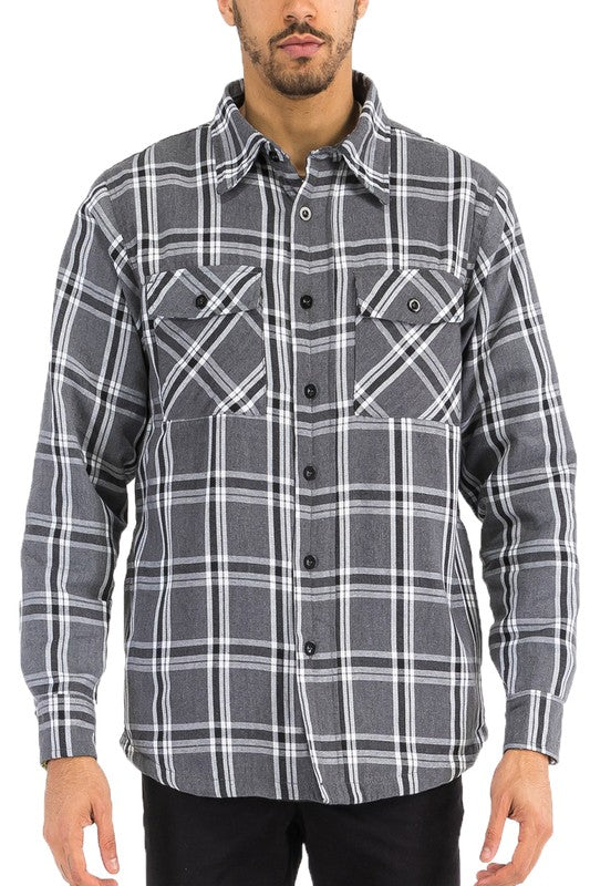 Mens Quilted Padded Flannel-Teresa&#39;s Fashionista LLC