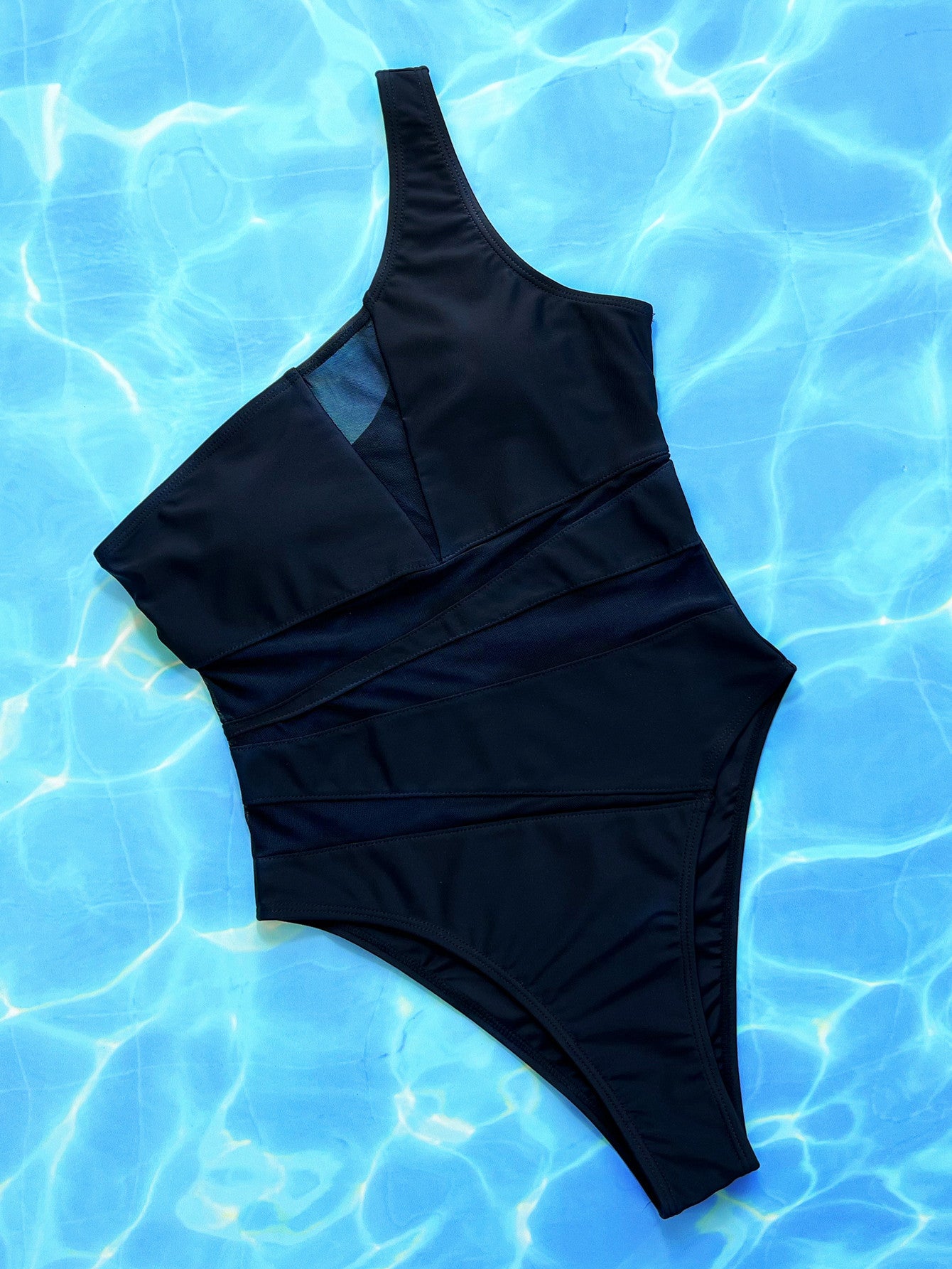 One-Shoulder Sleeveless One-Piece Swimsuit-Teresa&#39;s Fashionista LLC