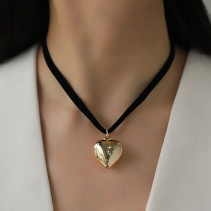 Heart Pendant Velvet Rope Choker Necklace-Teresa&#39;s Fashionista LLC