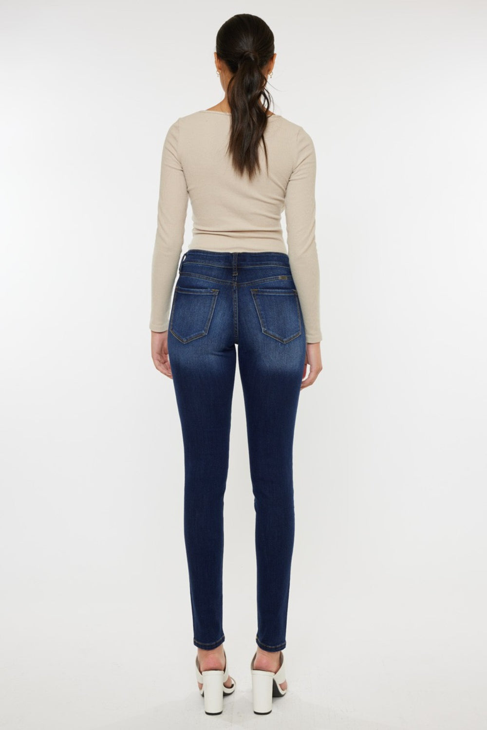 Kancan Mid Rise Gradient Skinny Jeans-Teresa&#39;s Fashionista LLC