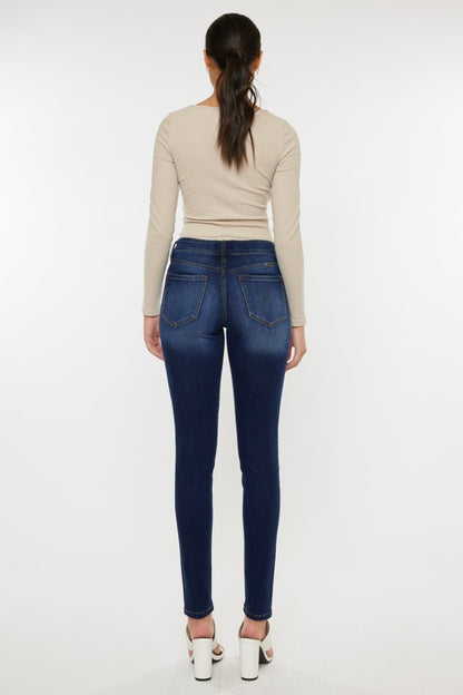 Kancan Mid Rise Gradient Skinny Jeans-Teresa&#39;s Fashionista LLC