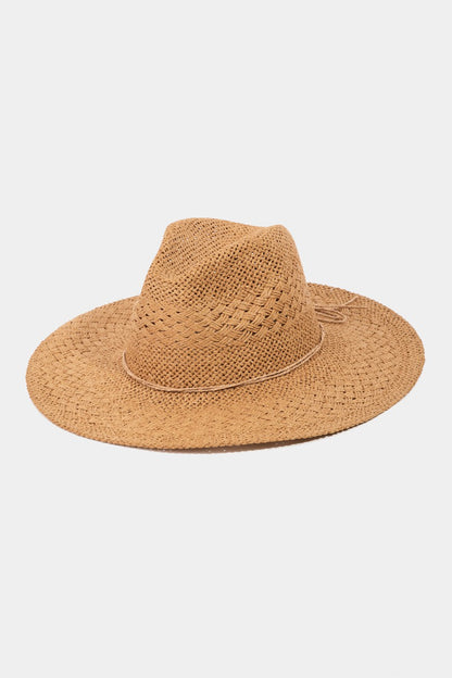 Fame Straw Braided Sun Hat-Teresa&#39;s Fashionista LLC