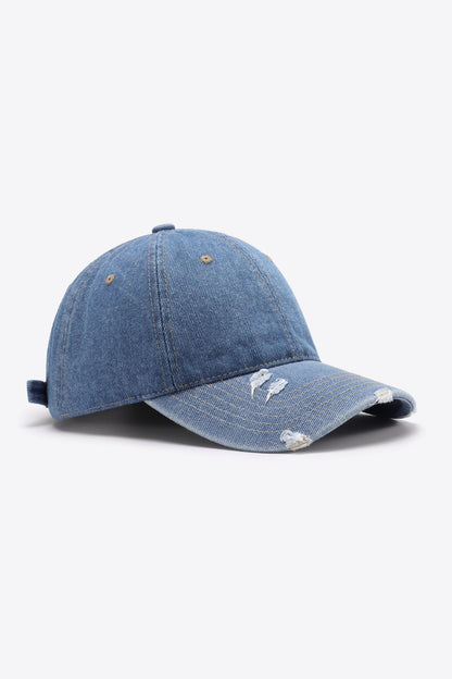 Distressed Adjustable Baseball Cap-Teresa&#39;s Fashionista LLC