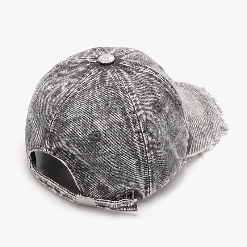 Raw Hem Adjustable Cotton Baseball Cap-Teresa&#39;s Fashionista LLC