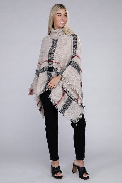 Turtleneck Knit Pancho-Teresa&#39;s Fashionista LLC