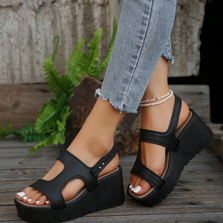 Open Toe Wedge Sandals-Teresa&#39;s Fashionista LLC