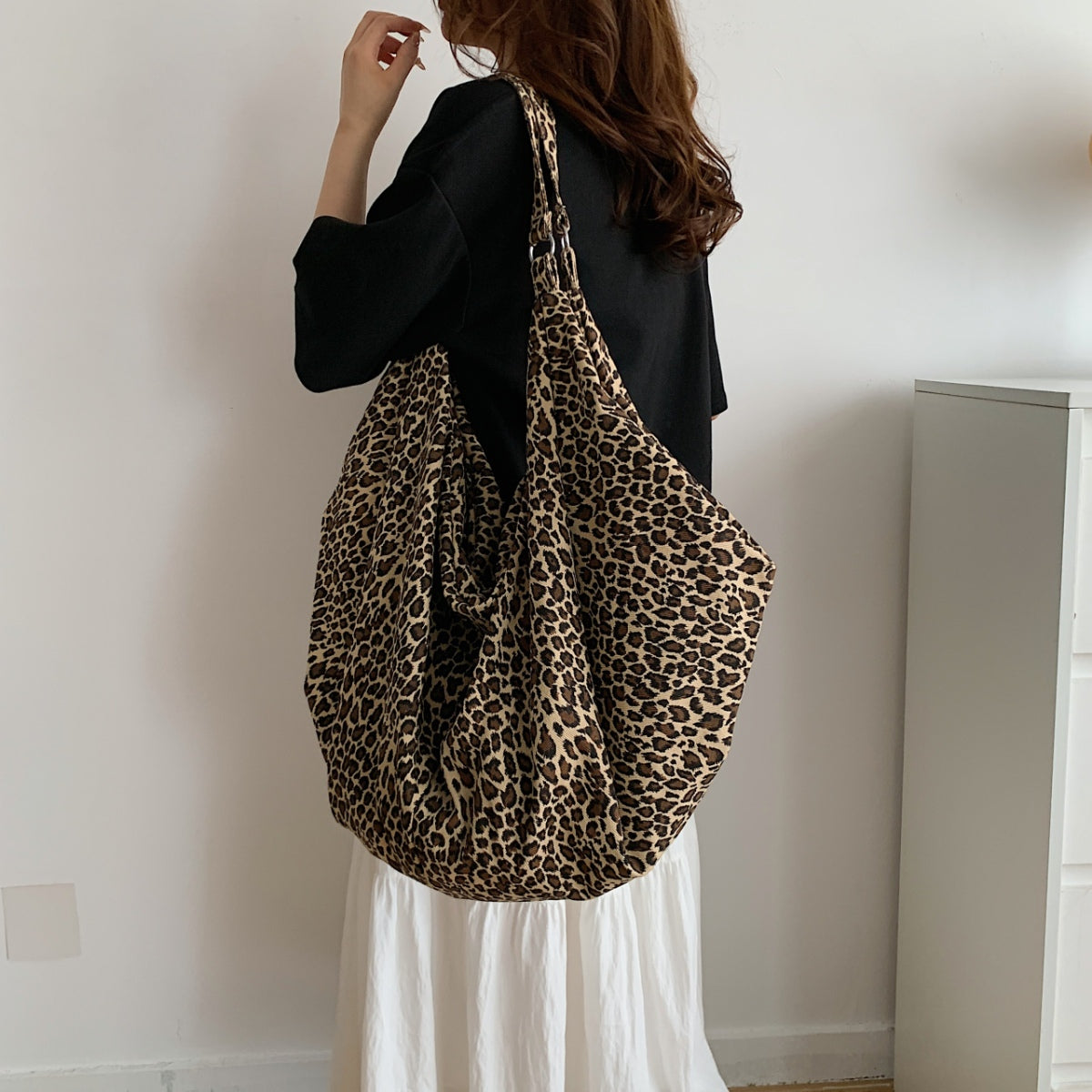 Leopard Polyester Tote Bag-Teresa&#39;s Fashionista LLC