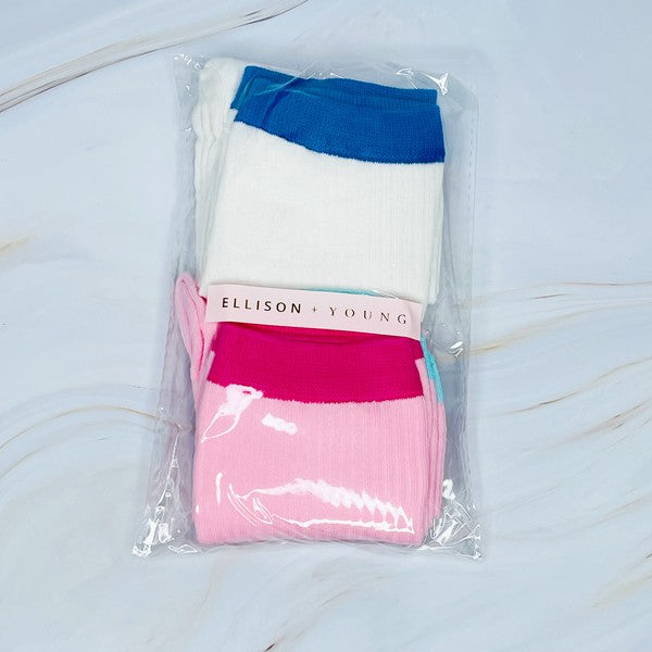 Color Block Socks Set Of 2-Teresa&#39;s Fashionista LLC