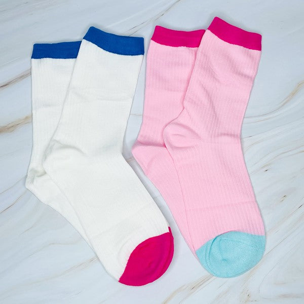 Color Block Socks Set Of 2-Teresa&#39;s Fashionista LLC