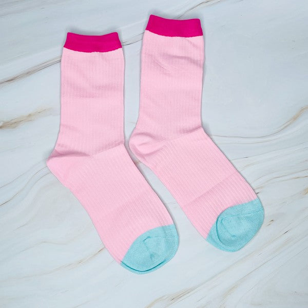 Color Block Socks Set Of 2-Teresa&#39;s Fashionista LLC