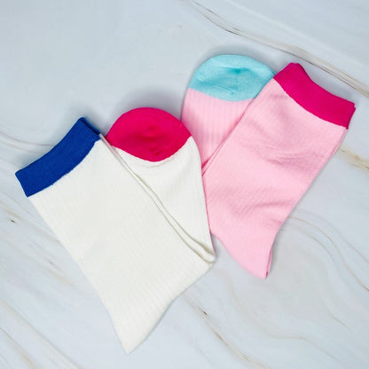 Color Block Socks Set Of 2-Teresa&#39;s Fashionista LLC