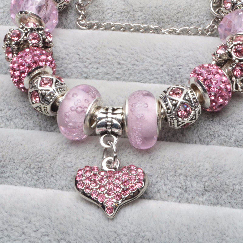 Female crystal ladies pink bracelet-Teresa&#39;s Fashionista LLC