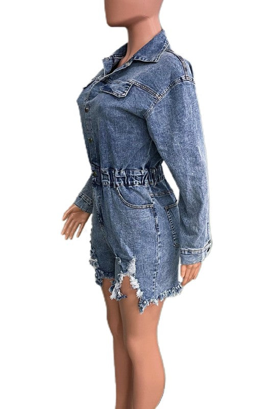 WOMEN FASHION DENIM ROMPERS-Teresa&#39;s Fashionista LLC