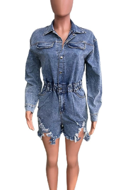 WOMEN FASHION DENIM ROMPERS-Teresa&#39;s Fashionista LLC