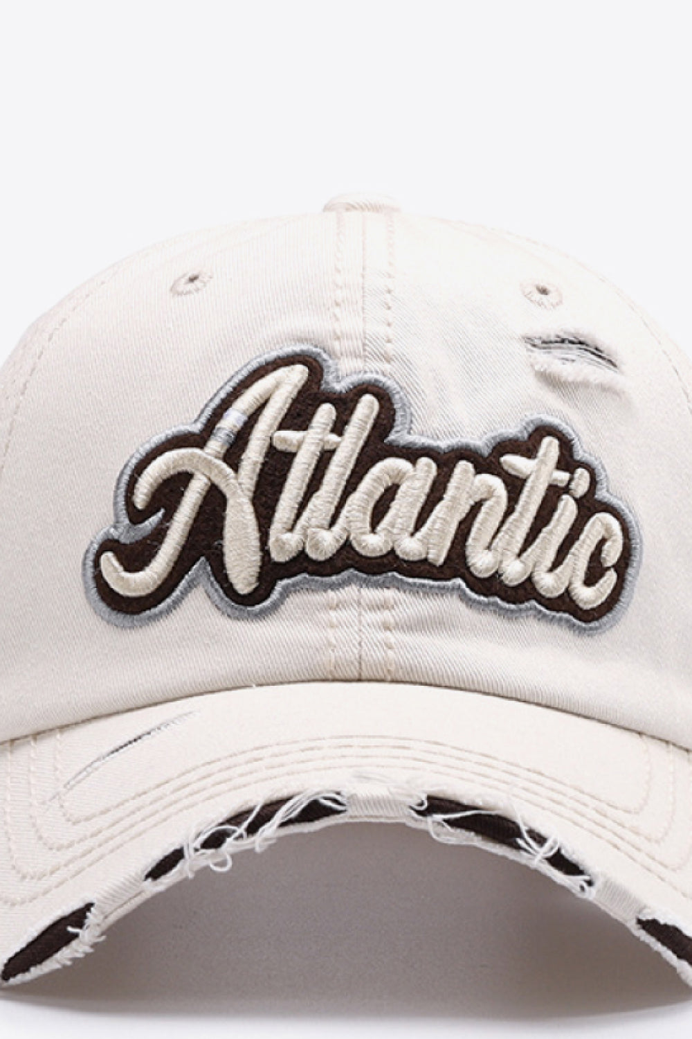 ATLANTIC Graphic Distressed Baseball Cap-Teresa&#39;s Fashionista LLC