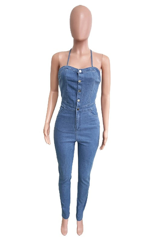 DENIM SEXY JUMPSUIT-Teresa&#39;s Fashionista LLC