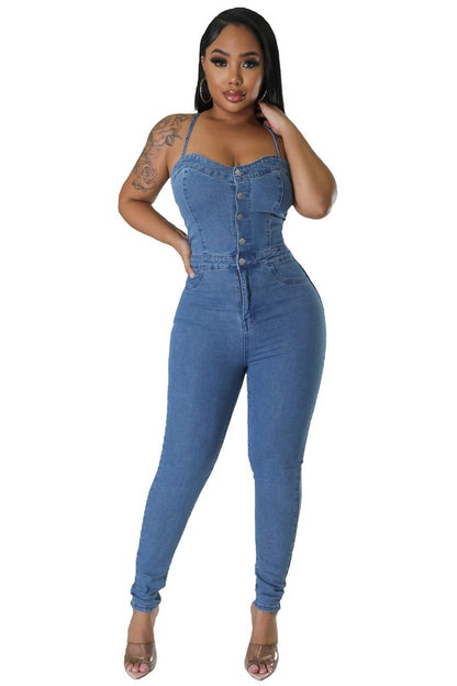 DENIM SEXY JUMPSUIT-Teresa&#39;s Fashionista LLC