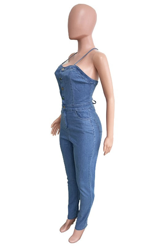 DENIM SEXY JUMPSUIT-Teresa&#39;s Fashionista LLC