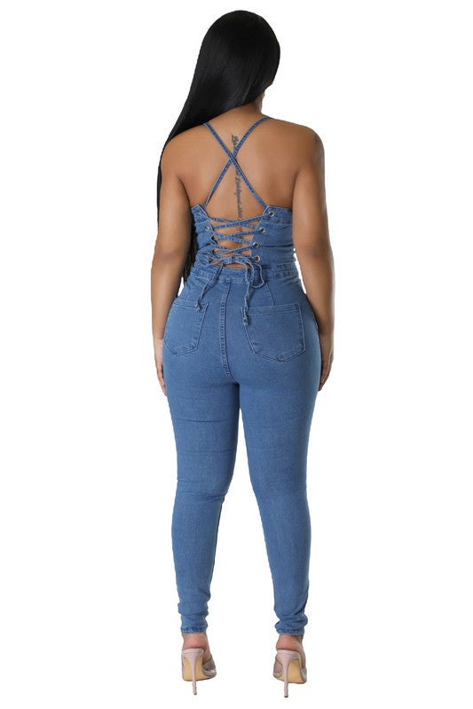 DENIM SEXY JUMPSUIT-Teresa&#39;s Fashionista LLC