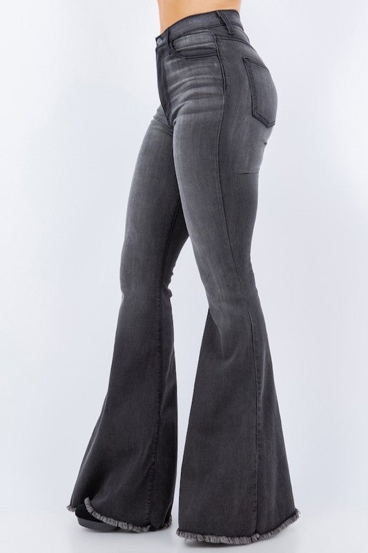 Bell Bottom Jean in Dark Grey-Teresa&#39;s Fashionista LLC