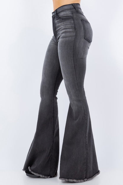 Bell Bottom Jean in Dark Grey-Teresa&#39;s Fashionista LLC