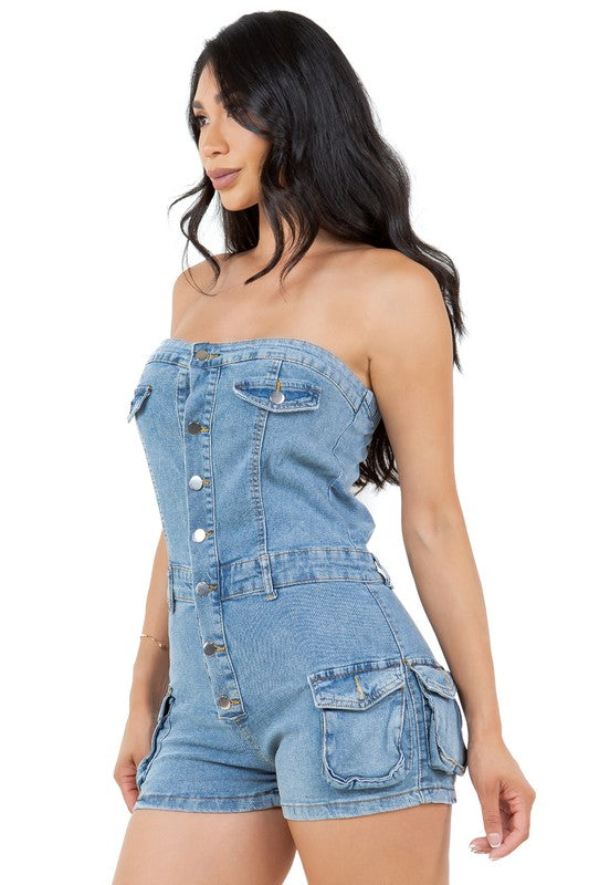 WOMEN FASHION DENIM ROMPERS-Teresa&#39;s Fashionista LLC