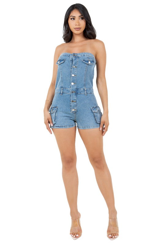 WOMEN FASHION DENIM ROMPERS-Teresa&#39;s Fashionista LLC