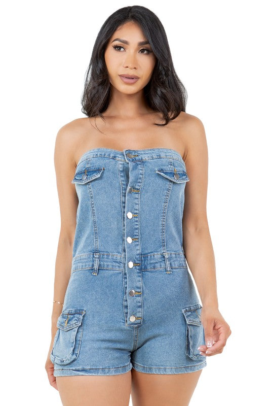 WOMEN FASHION DENIM ROMPERS-Teresa&#39;s Fashionista LLC