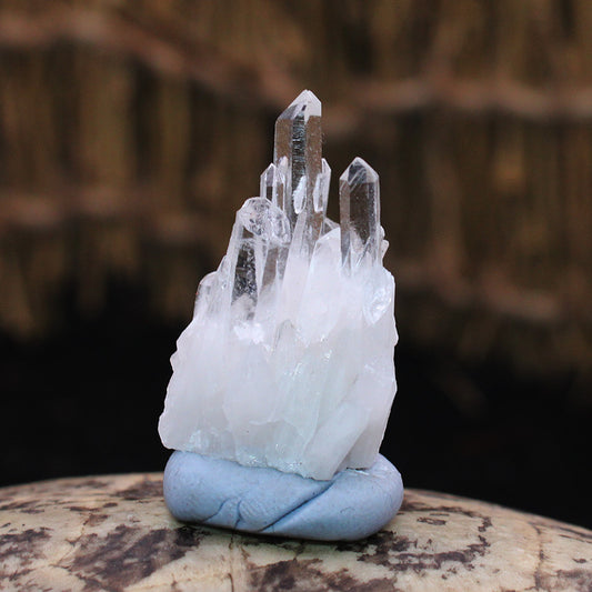 Natural White Crystal Cluster Ornament Rough Stone - Teresa's Fashionista LLC