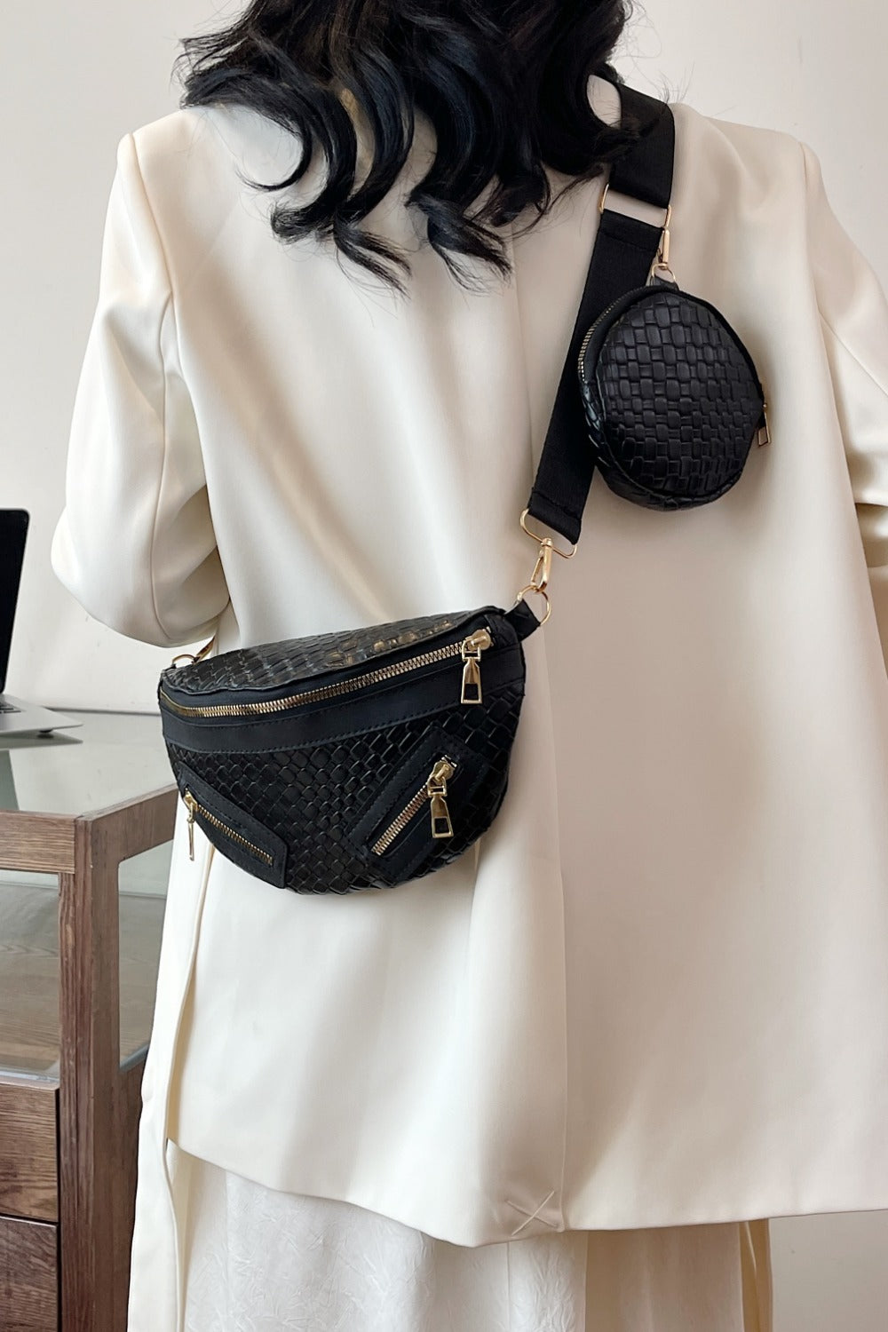 PU Leather Crossbody Bag with Coin Purse-Teresa&#39;s Fashionista LLC