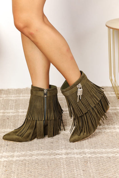 Legend Women's Tassel Wedge Heel Ankle Booties-Teresa&#39;s Fashionista LLC