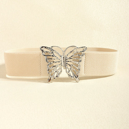 Butterfly Alloy Buckle Elastic Belt-Teresa&#39;s Fashionista LLC