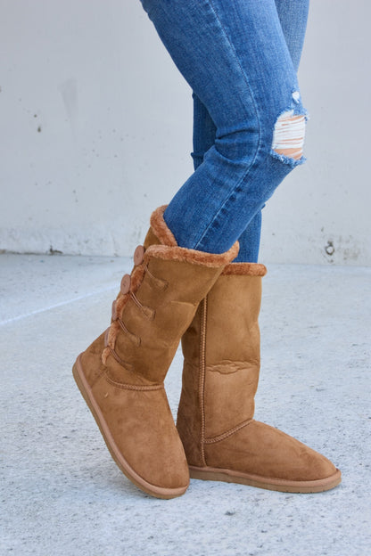 Forever Link Warm Fur Lined Flat Boots-Teresa&#39;s Fashionista LLC