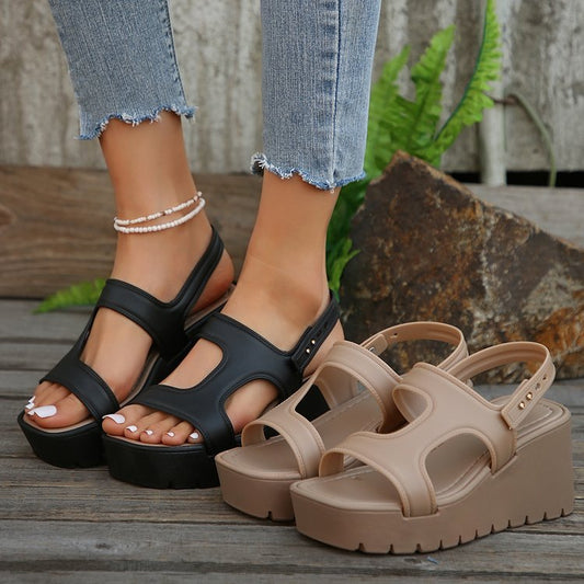 Open Toe Wedge Sandals-Teresa&#39;s Fashionista LLC