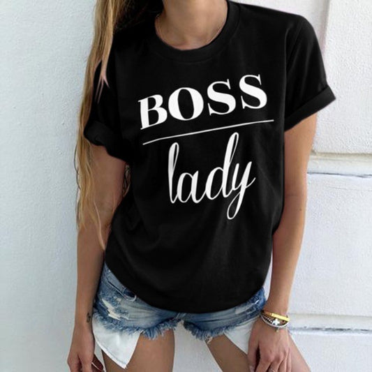 Summer Fashion Women Casual Letter Printed T-shirt Tops Lady Tee Printed Short Sleeve Tops-Teresa&#39;s Fashionista LLC