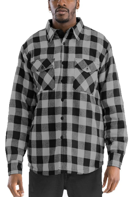 Mens Quilted Padded Flannel-Teresa&#39;s Fashionista LLC