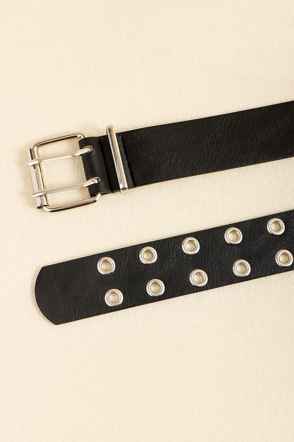 PU Leather Two Row Eyelet Belt-Teresa&#39;s Fashionista LLC