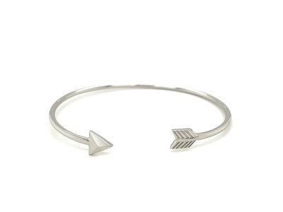 Sterling Silver Polished Arrow Cuff Bangle-Teresa&#39;s Fashionista LLC