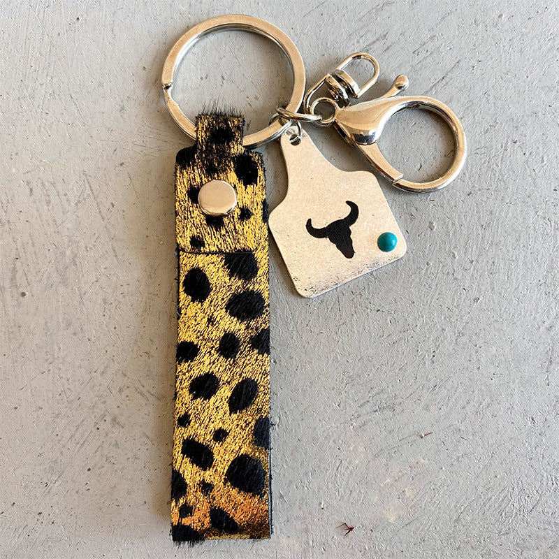 Genuine Leather Alloy Keychain-Teresa&#39;s Fashionista LLC