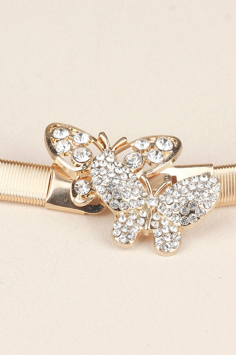 Rhinestone Butterfly Elastic Metal Belt-Teresa&#39;s Fashionista LLC