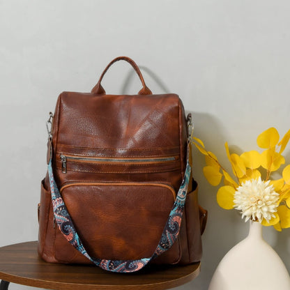 PU Leather Adjustable Strap Backpack Bag-Teresa&#39;s Fashionista LLC