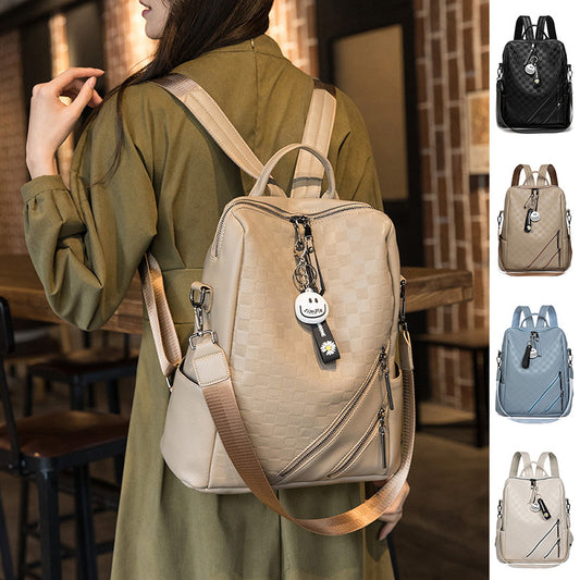 Fashion Checkerboard Backpack Casual Shoulder Bag All-match Shopping Travel Bags For Women-Teresa&#39;s Fashionista LLC