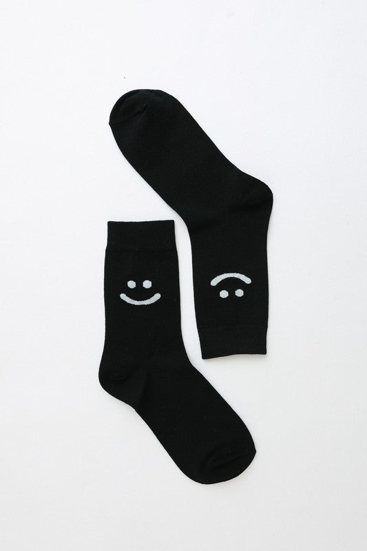 Smiley Face Crew Socks-Teresa&#39;s Fashionista LLC