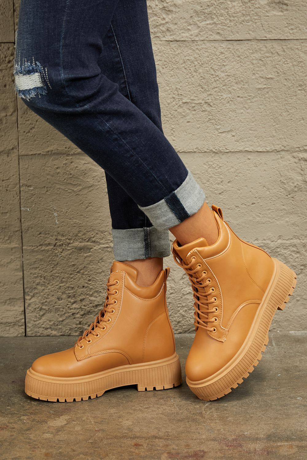 East Lion Corp Platform Combat Boots-Teresa&#39;s Fashionista LLC